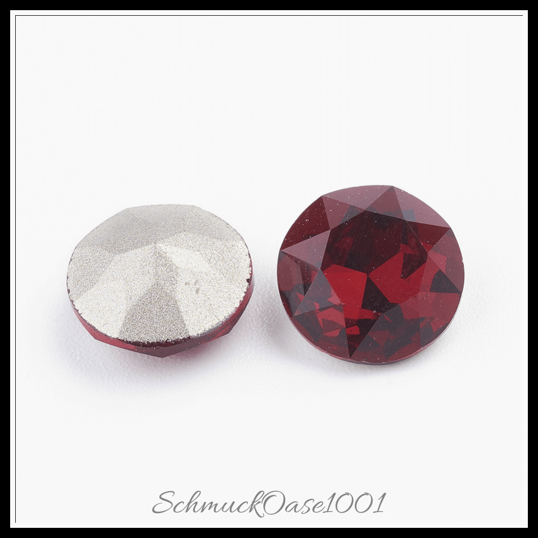 K9 glasrhinestone cabochons – klasse a – facettiert – flachrund – farbig – 10mm – 24 stück, aus farbig in der farbe k9 glasrhinestone, klasse a, facettiert, flachrund und größe 10x5 mm, 24 stk.