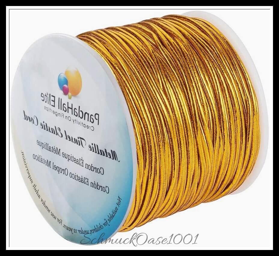 Elastische stretchschnur – rund / ø1–2 mm – dunkelgold – 1 rolle, zusätzliches detailbild