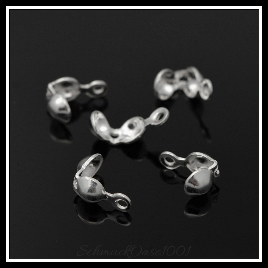 925 sterling silber perlen-tipps – silber, 6 stk. in den farben 925 sterling silber, perlen-tipps