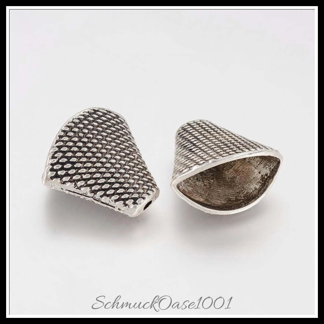 Tibetischen stil legierung perlenkappen – rund / 22x17 mm – 15 stück, zusätzliches detailbild, perfekt für die herstellung individueller ketten und armbänder