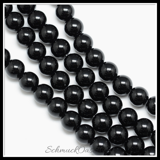 Natursteinperlen schwarz stränge, runde, 4-5 mm, 6 stränge in den farben naturstein, ausdrucksstark und ideal für auffällige designs