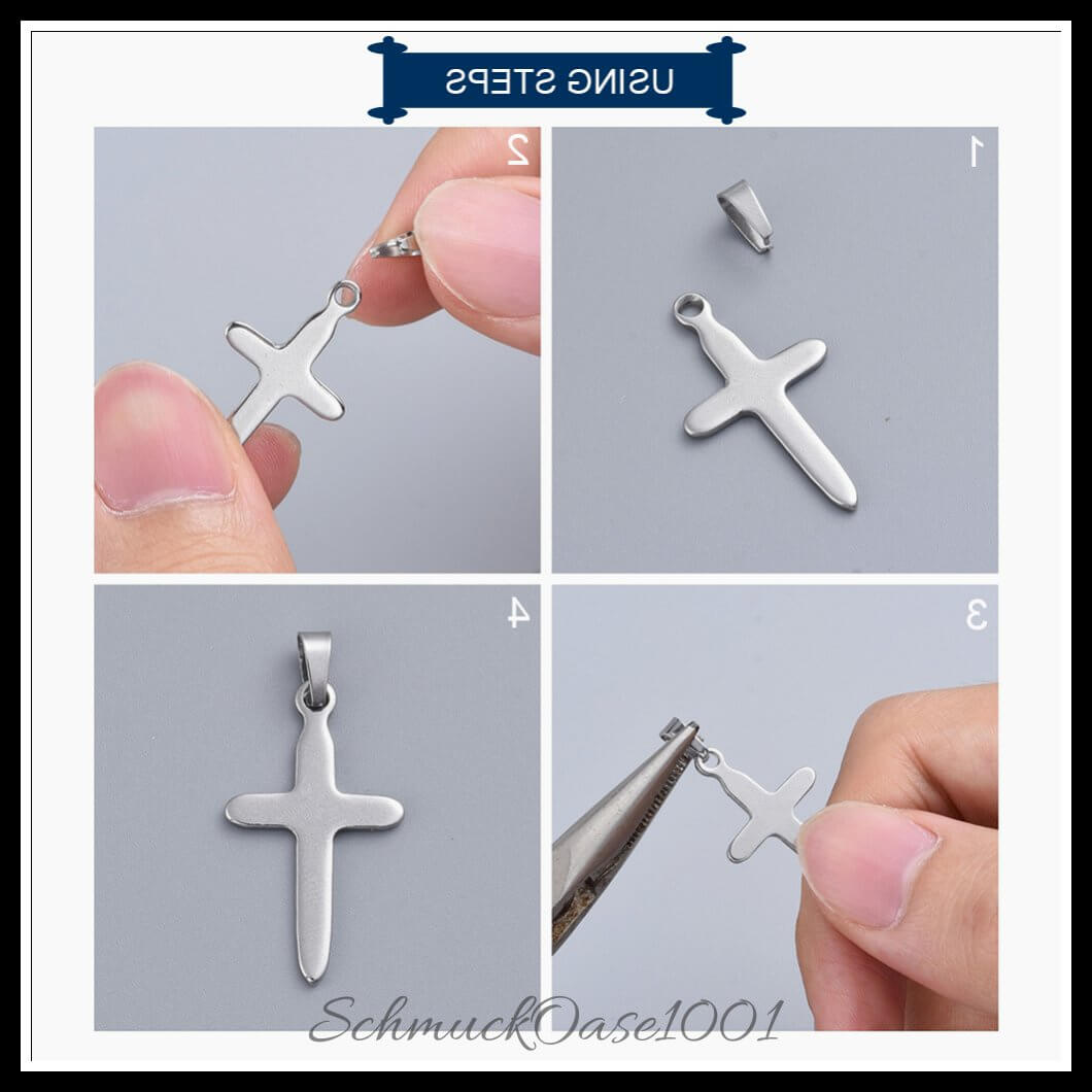 Snap-on bails aus edelstahl – 7x6.5x3 mm / 10 stück, aus edelstahl 304 / snap-on bail in der farbe edelstahl farbe und größe 7x6.5x3 mm / 10 st.