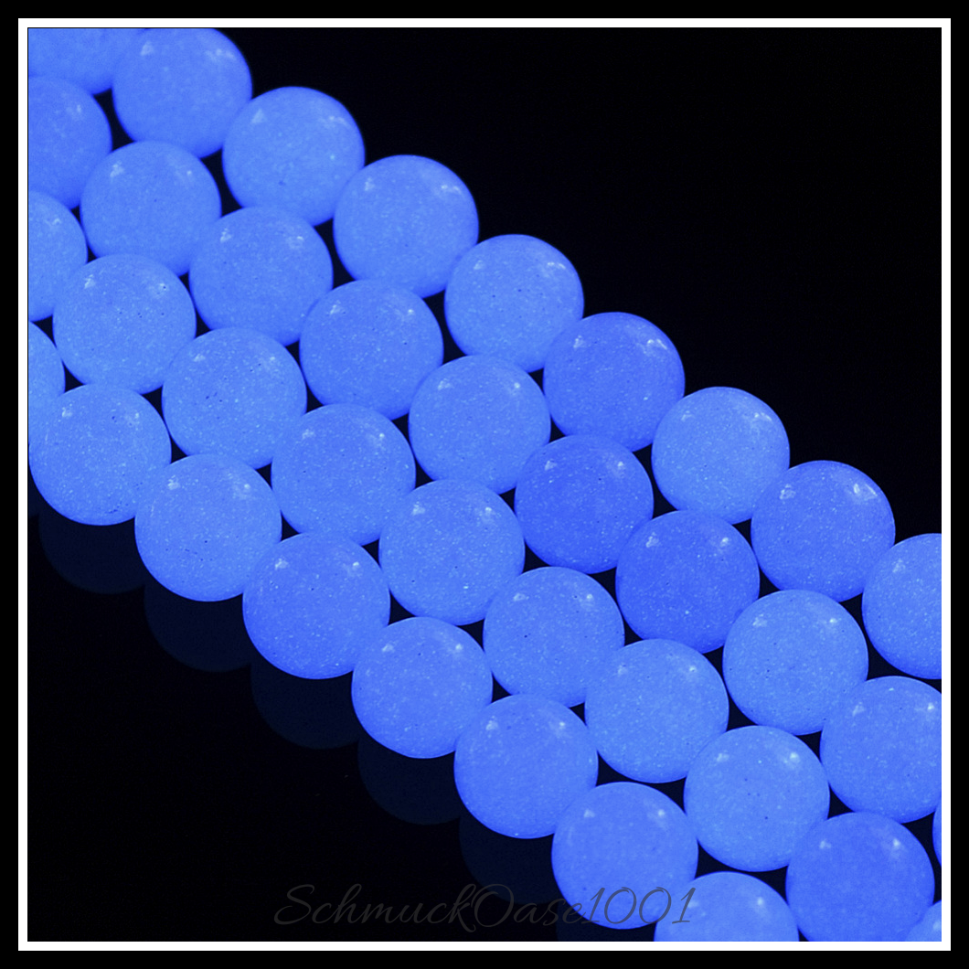 Synthetische leuchtende steinperlen – rund, verschiedene farben, aus kornblumenblau in der farbe synthetische leuchtende steinperlen, rund und größe 8x8 mm bohrung: 1 mm ca. 47-49 stk / pro strang  14.17''-14.69'' 2 stränge