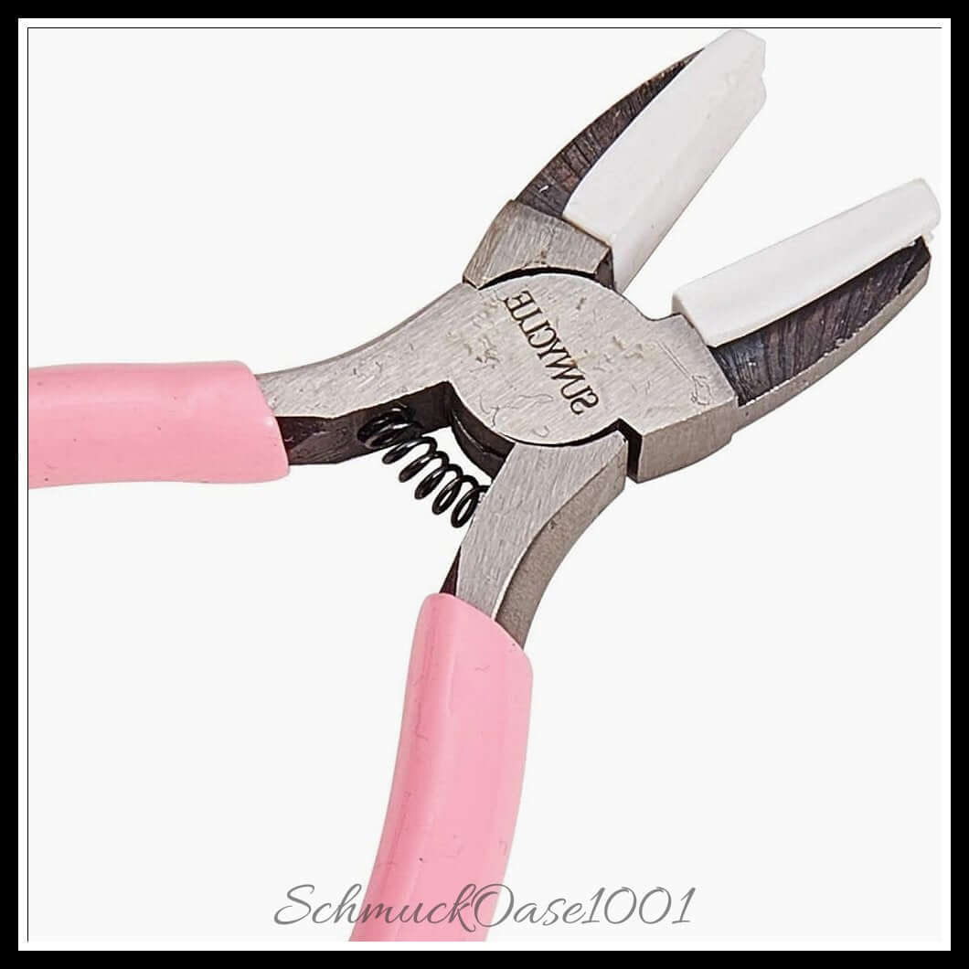 Sunnyclue mini-präzisionszange – flachzange / doppel-nylonbacke / 5.5" / 1 stück, in der farbe pink