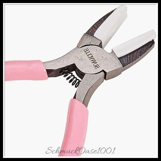 Sunnyclue mini-präzisionszange – flachzange / doppel-nylonbacke / 5.5" / 1 stück, in der farbe pink