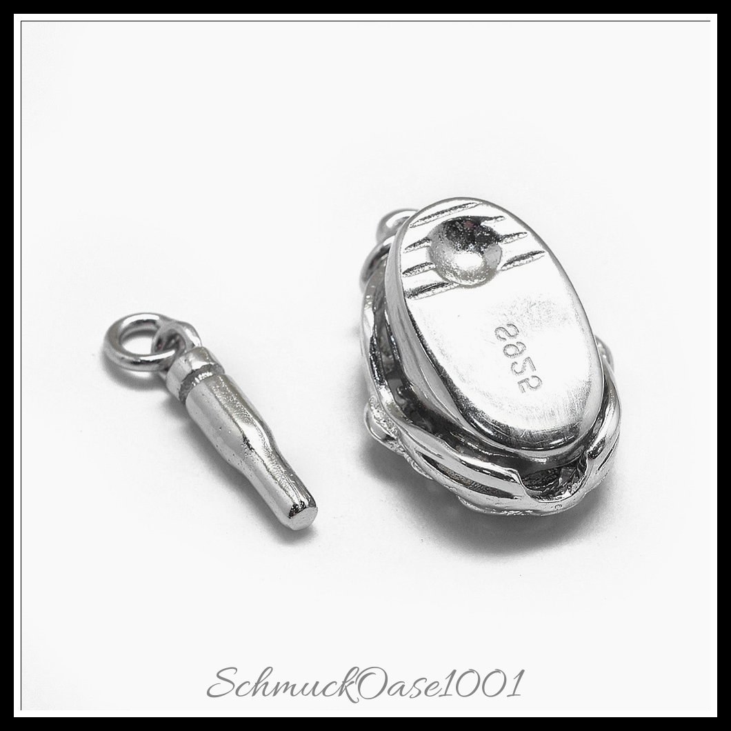 925 sterling silber bajonettverschluss, geschnitzt, mit zirkonia, oval, platin farbe – 1 stk. in den größen platin farbe, perfekt für die herstellung individueller ketten und armbänder