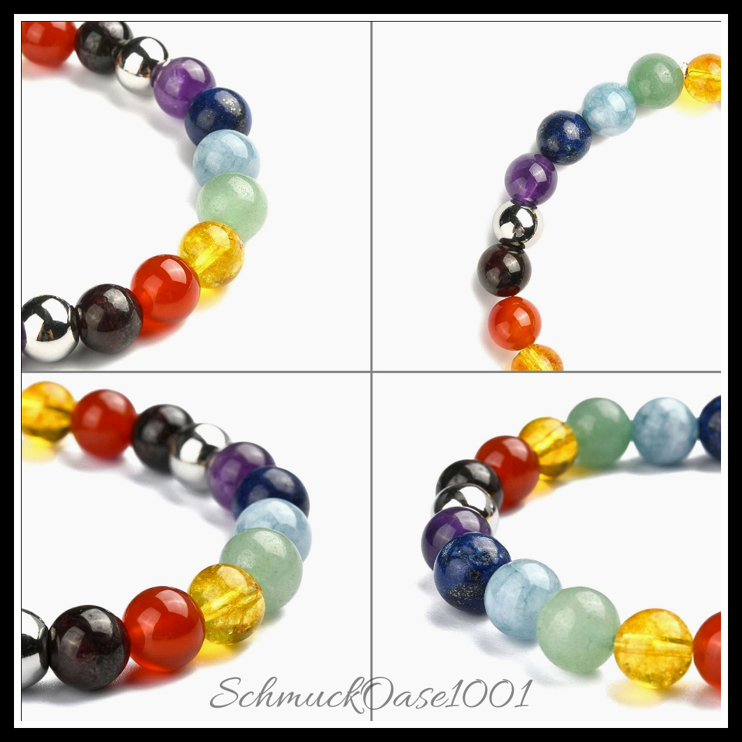 Armband chakra edelstein perlen stretch – 53 mm – 1 stk. aus 53 mm, 1 stk.