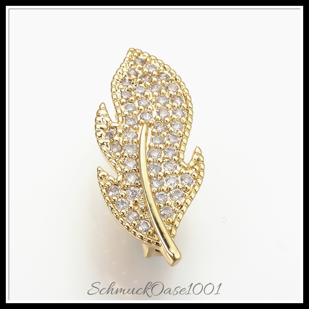 Messing micro pave zirkonia enhancer kaution, klappbare hängende kautionen, golden, 2 stk. in den farben messing mit micro pave zirkonia