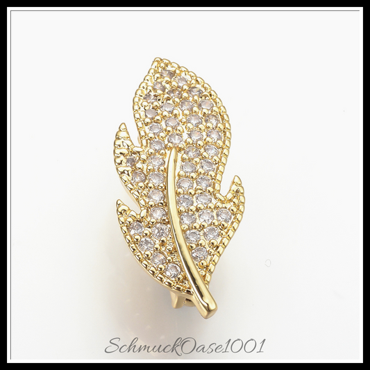 Messing micro pave zirkonia enhancer kaution, klappbare hängende kautionen, golden, 2 stk. in den farben messing mit micro pave zirkonia