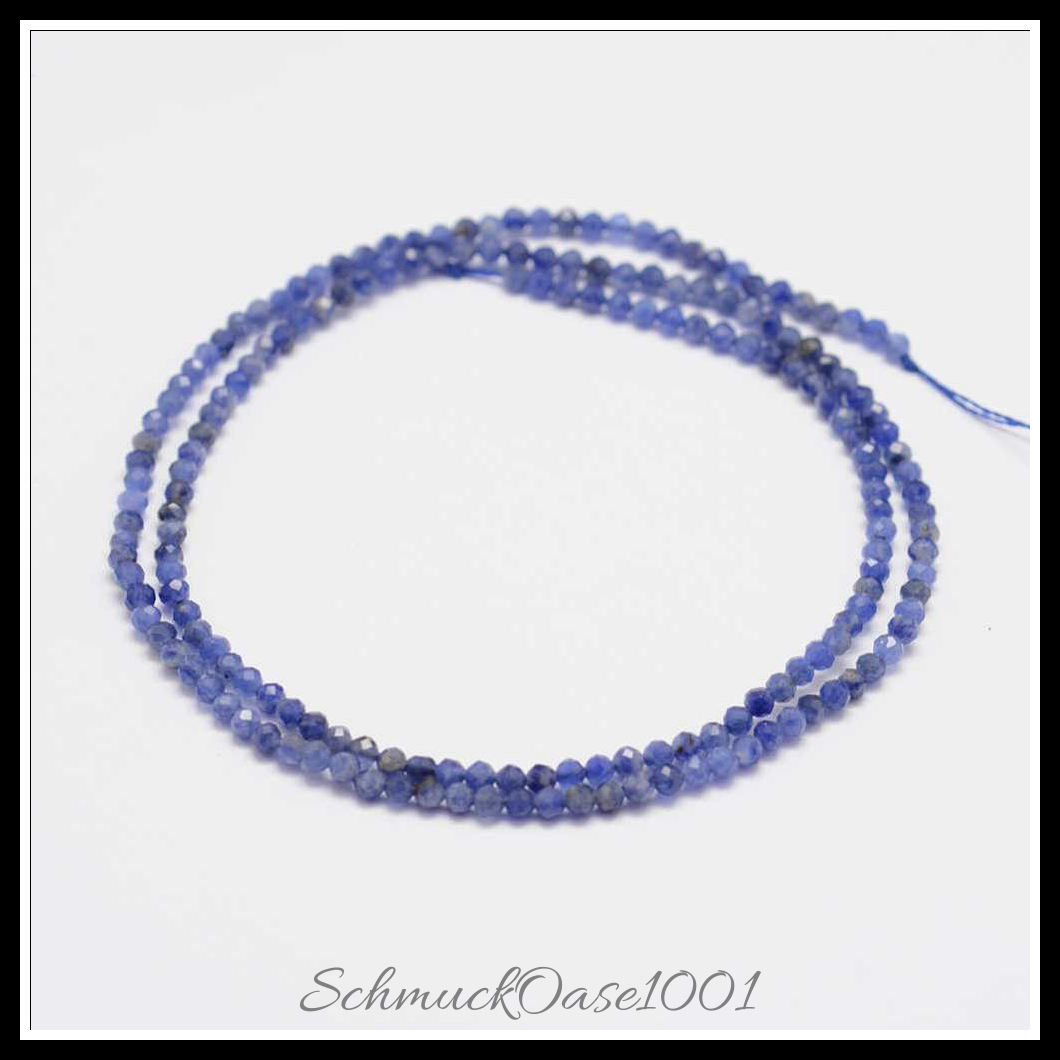 Natürliche sodalith perlen – facettiert, rund, 2 mm, 2 stränge, ausdrucksstark und ideal für auffällige designs