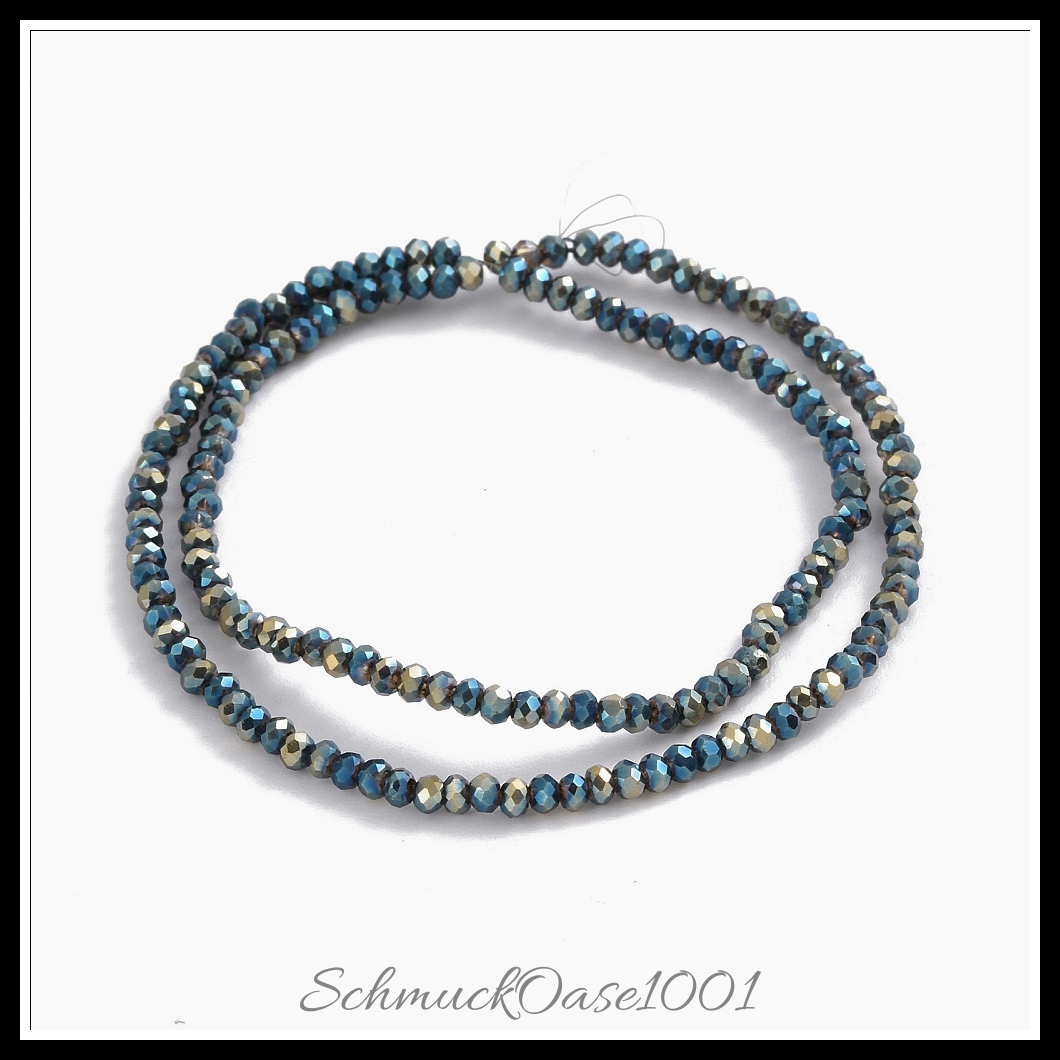 Facettierte rondelle – galvanisierte glasperlen, 2.5x1.5-2 mm, 2 stränge, aus antike bronze überzogen in der farbe glas, voll plattiert, facettiert, rondell und größe 2.5x1.5 mm bohrung: 0.5 mm ca. 197-201 stk pro strang 12.9 zoll (33 cm) 2 stränge, ausdrucksstark und ideal für auffällige designs