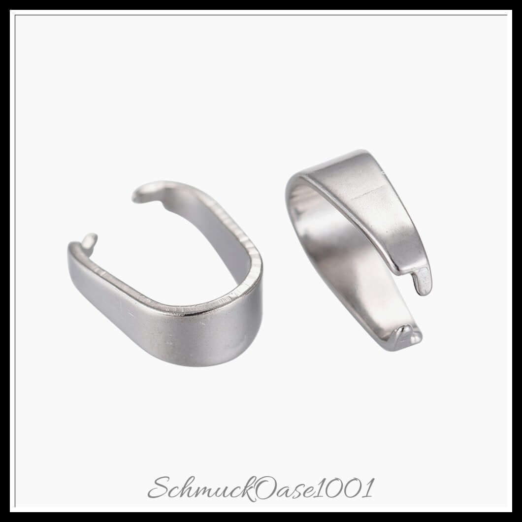 Snap-on bails aus edelstahl – 7x6.5x3 mm / 10 stück, aus edelstahl 304 / snap-on bail in der farbe edelstahl farbe und größe 7x6.5x3 mm / 10 st.