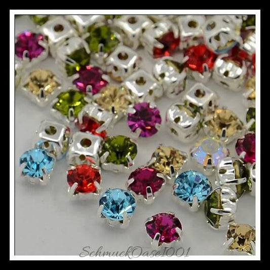 Nähen auf rhinestone – rund / 5.44–5.61 mm / 20 stück, in der farbe gemischte farbe, kreativ und vielseitig einsetzbar