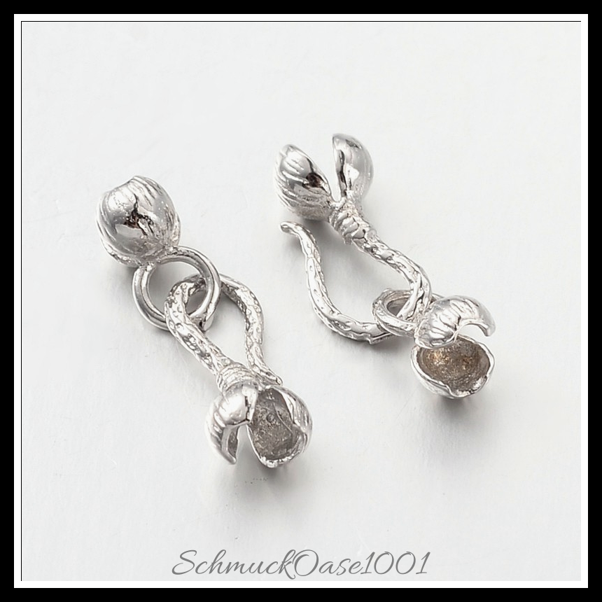 Messing verschlüsse haken & s-haken, mit blume, bleifrei,cadmiumfrei – 3/4 sets, in der farbe messing, mit blume, bleifrei, cadmiumfrei, perfekt für die herstellung individueller ketten und armbänder