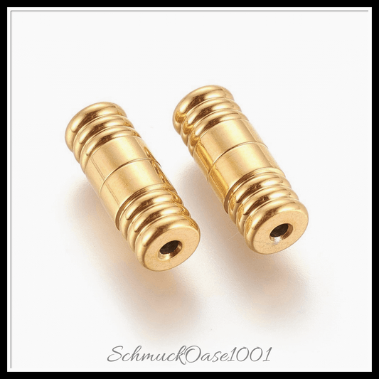 304 edelstahl schraube spangen – ionenbeschichtet (ip) – kolumne – golden – 4 stück in den farben 304 edelstahl, schraube spangen, ionenbeschichtung (ip), kolumne, perfekt für die herstellung individueller ketten und armbänder