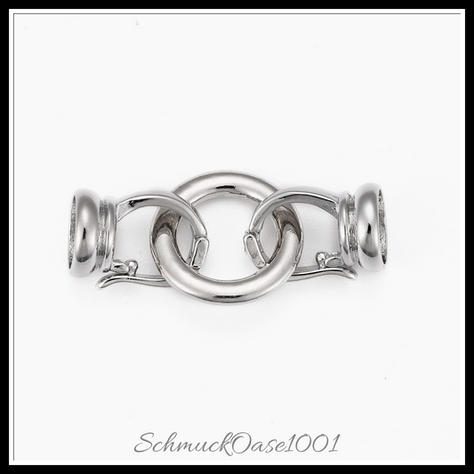 Messing-klammern fach – cadmiumfrei, nickelfrei, bleifrei, 2 set. in den farben messing, cadmiumfrei, nickelfrei, bleifrei, platiniert, perfekt für die herstellung individueller ketten und armbänder
