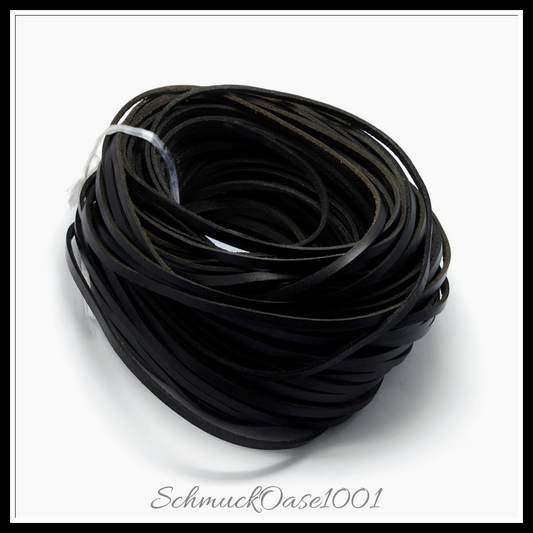 Flaches lederband, schwarz, 5x3 mm, 3 meter in den farben leder