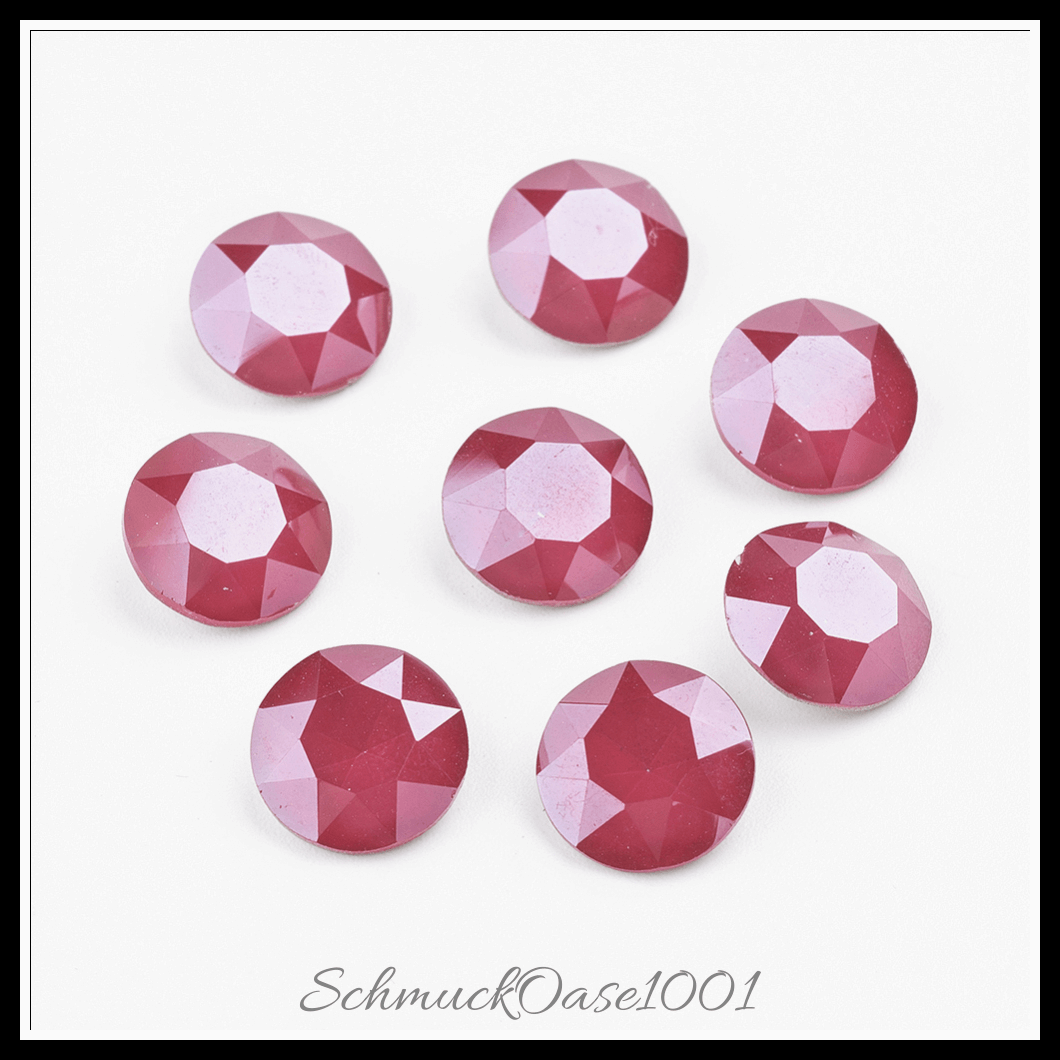 Glas strass cabochons – klasse a – facettiert – flachrund – imitatorischer jade stil – capri blue – 10mm – 24 stück, in der farbe glas strass, klasse a, imitatorischer jade stil, facettiert, flachrund