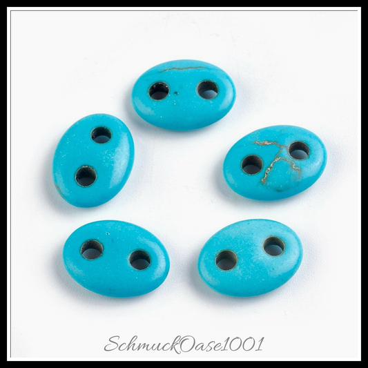 Synthetische türkis verbindungsstecker, oval, 40 stk. in den farben synthetischer türkis