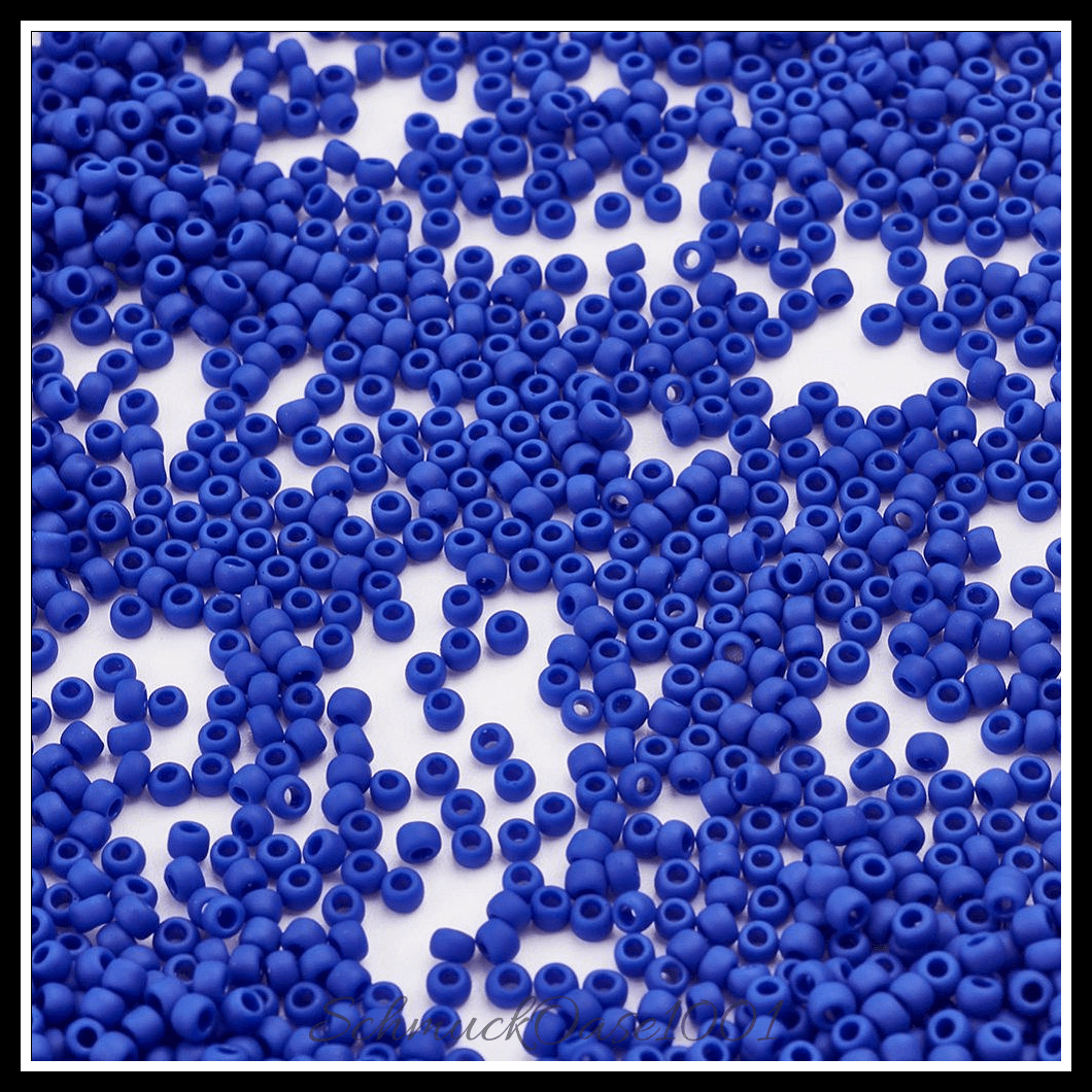 Toho japanische samenperlen – 11/0 – rund – matt – undurchsichtig – blau – 20g, aus blau in der farbe glas, toho, rund, 11/0, matt, undurchsichtig und größe 11/0 2x1.5 mm, loch: 0.5 mm; 20 gramm