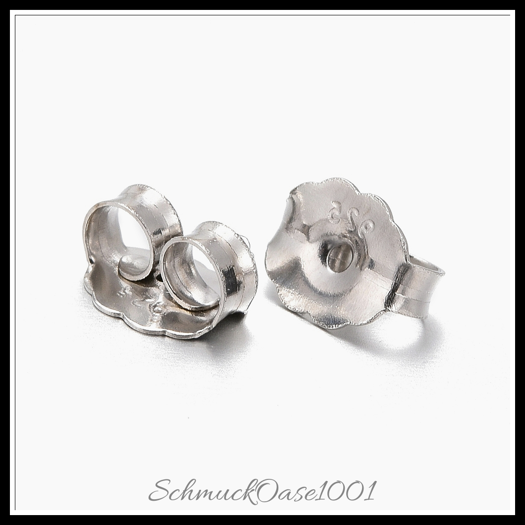 925 sterling silber ohrstecker, platiniert – platin farbe, 10 stk.