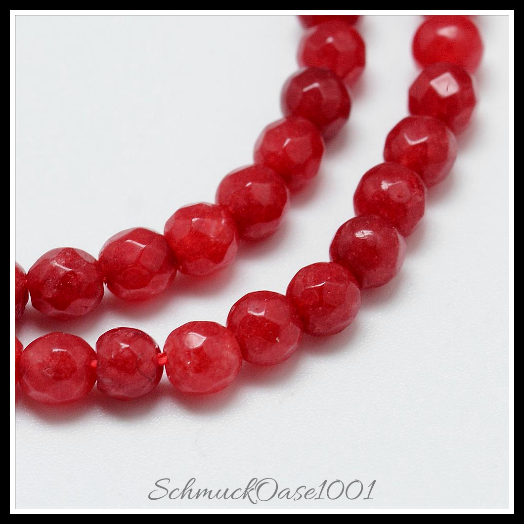 Natürliche jadeperlen, gefärbt, facettiert – rund, 4 mm, verschiedene farben, in der farbe natuerliche weisse jade, gefaerbt, facettiert, rund, ausdrucksstark und ideal für auffällige designs