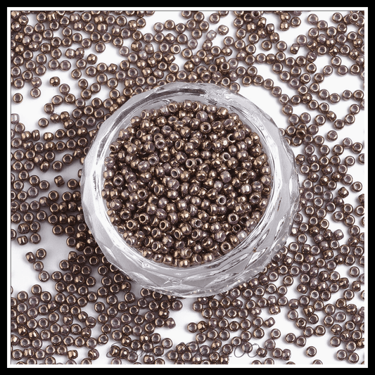 Toho runde rocailles – 11/0 – japanische rocailles – (1706) vergoldet – marmor schwarz – 20g, in der farbe glas, toho, rund, 11/0, vergoldet, marmoriert