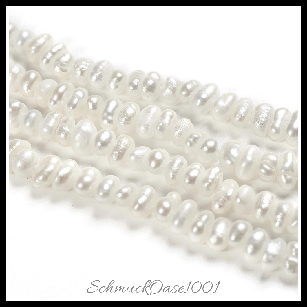 Natürliche süßwasserperlen strang – kartoffelform, beige, 2.5x2 mm (1 strang), aus kultivierte süßwasserperlen / kartoffelförmig in der farbe beige und größe 2.5x2 mm, bohrung: 0.5 mm, ca. 210–220 stk. / strang, 15.7 zoll