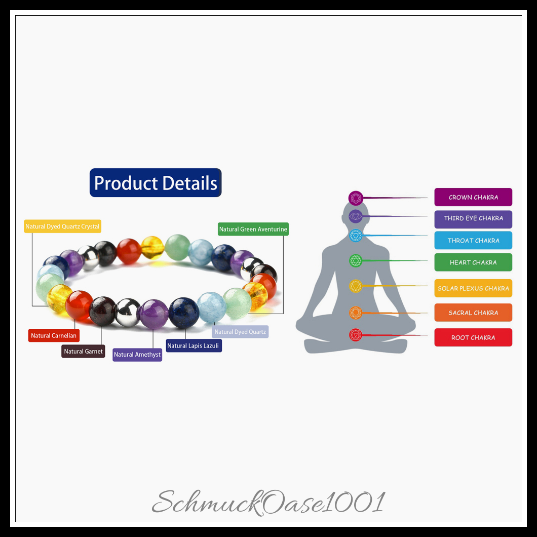 Armband chakra edelstein perlen stretch – 53 mm – 1 stk.