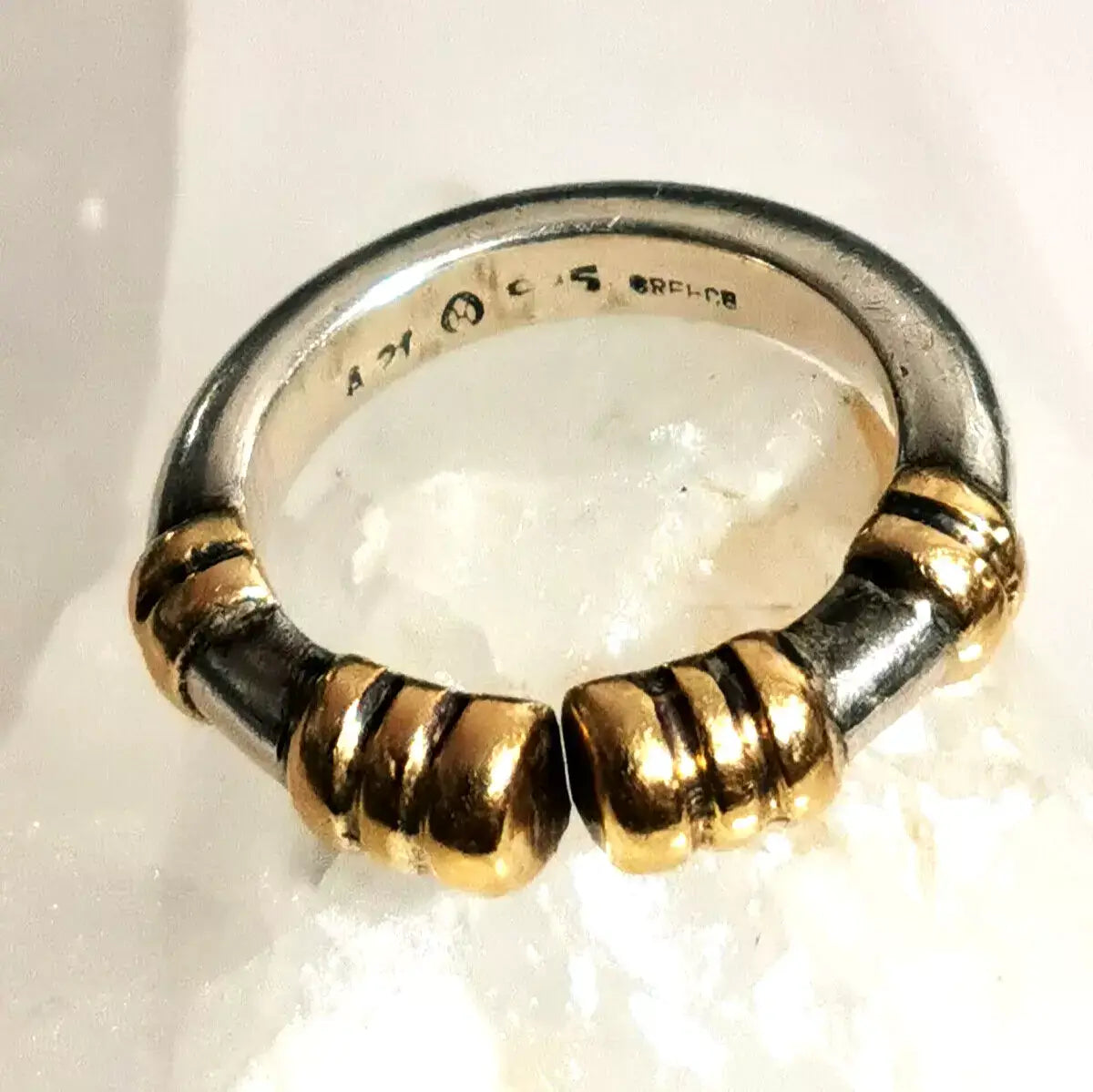 Vintage ilias lalaounis manschettenring – aus sterlingsilber & 18k gold, zusätzliches detailbild