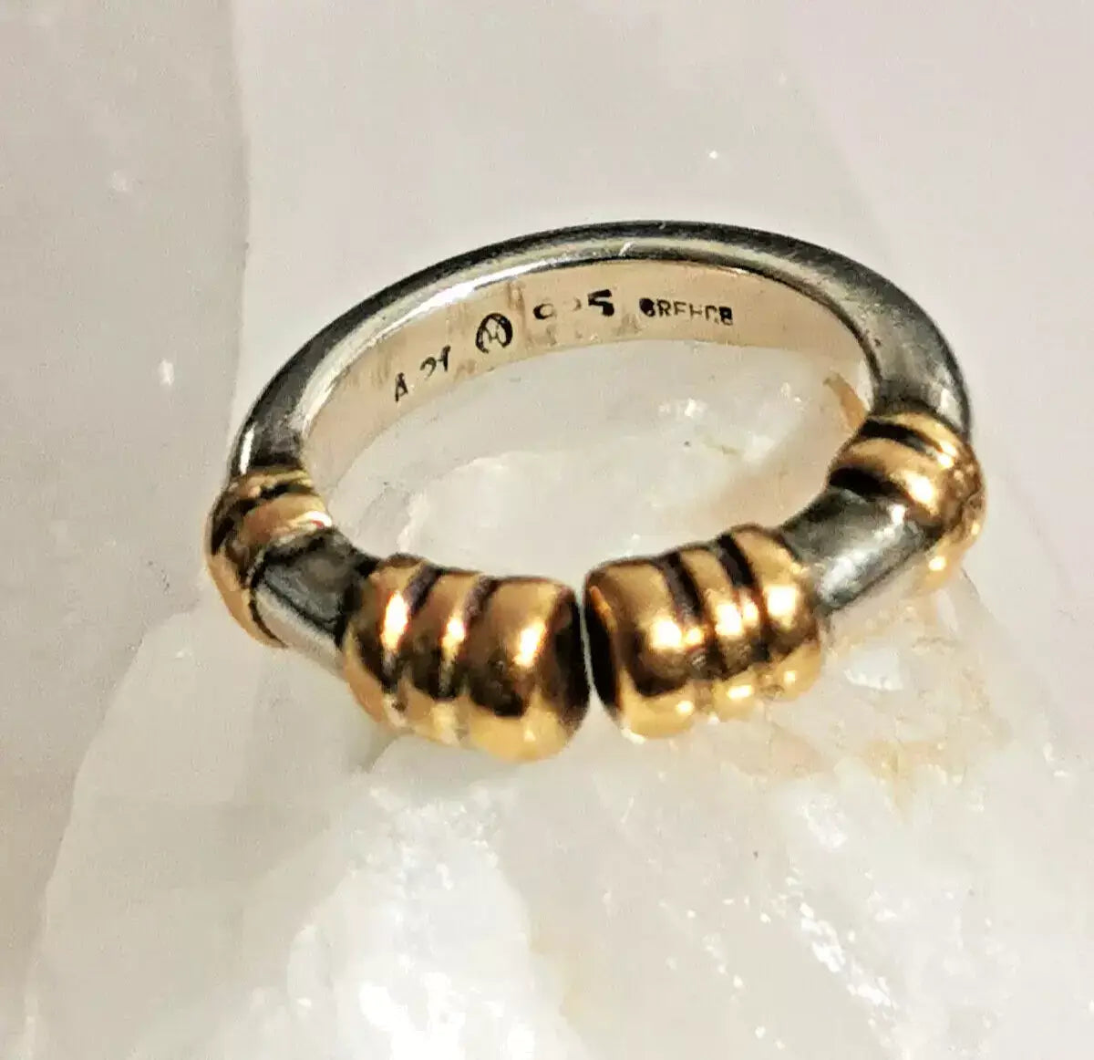Vintage ilias lalaounis manschettenring – aus sterlingsilber & 18k gold, zusätzliches detailbild