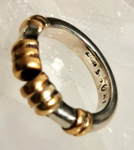 Vintage ilias lalaounis manschettenring – aus sterlingsilber & 18k gold, zusätzliches detailbild