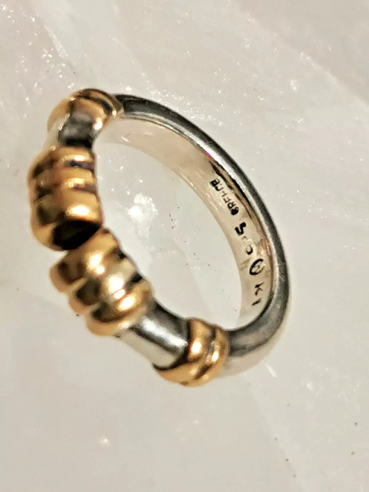 Vintage ilias lalaounis manschettenring – aus sterlingsilber & 18k gold, zusätzliches detailbild